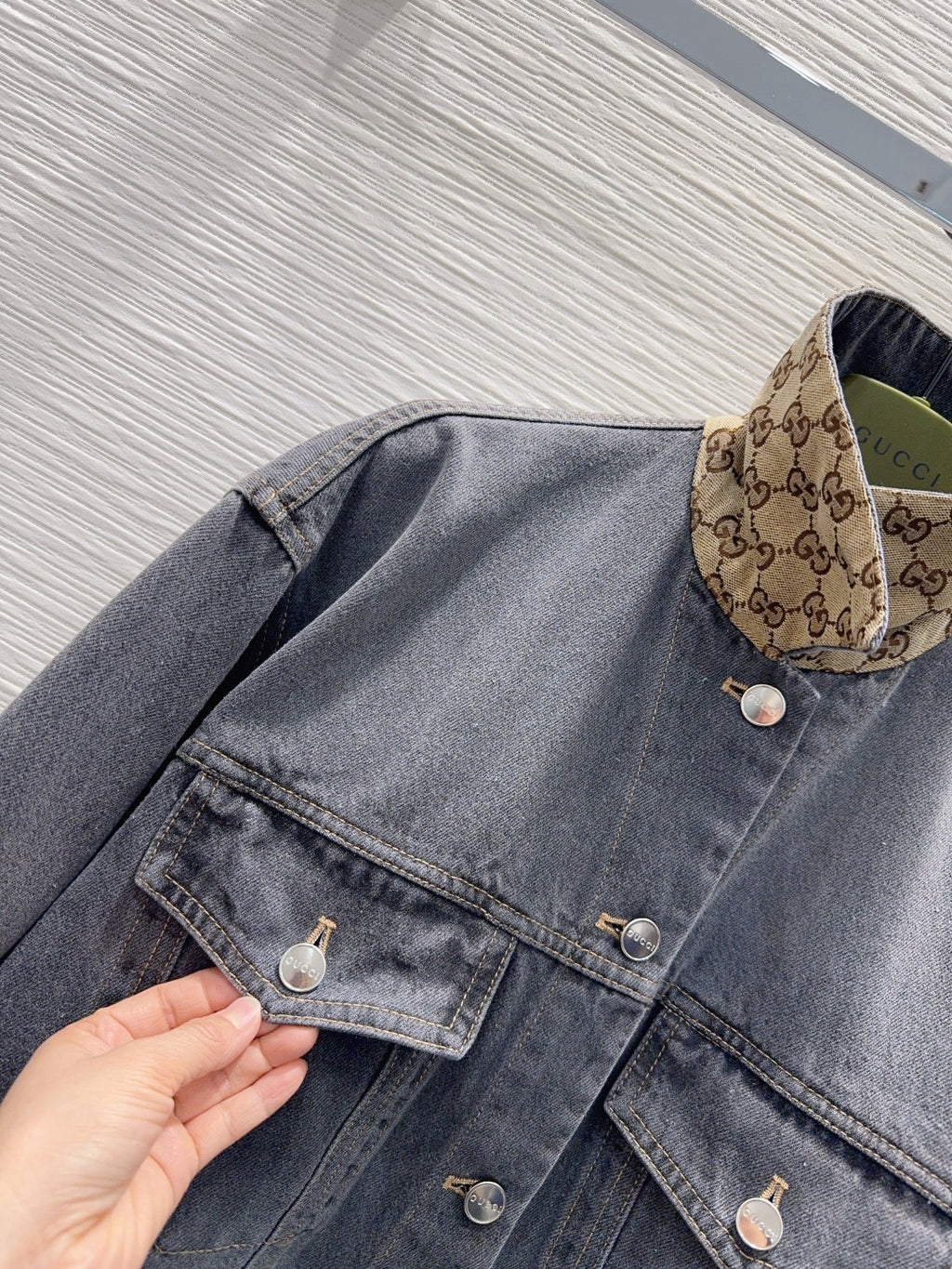 Grey Denim Set – Jacket & Straight-Leg Jeans