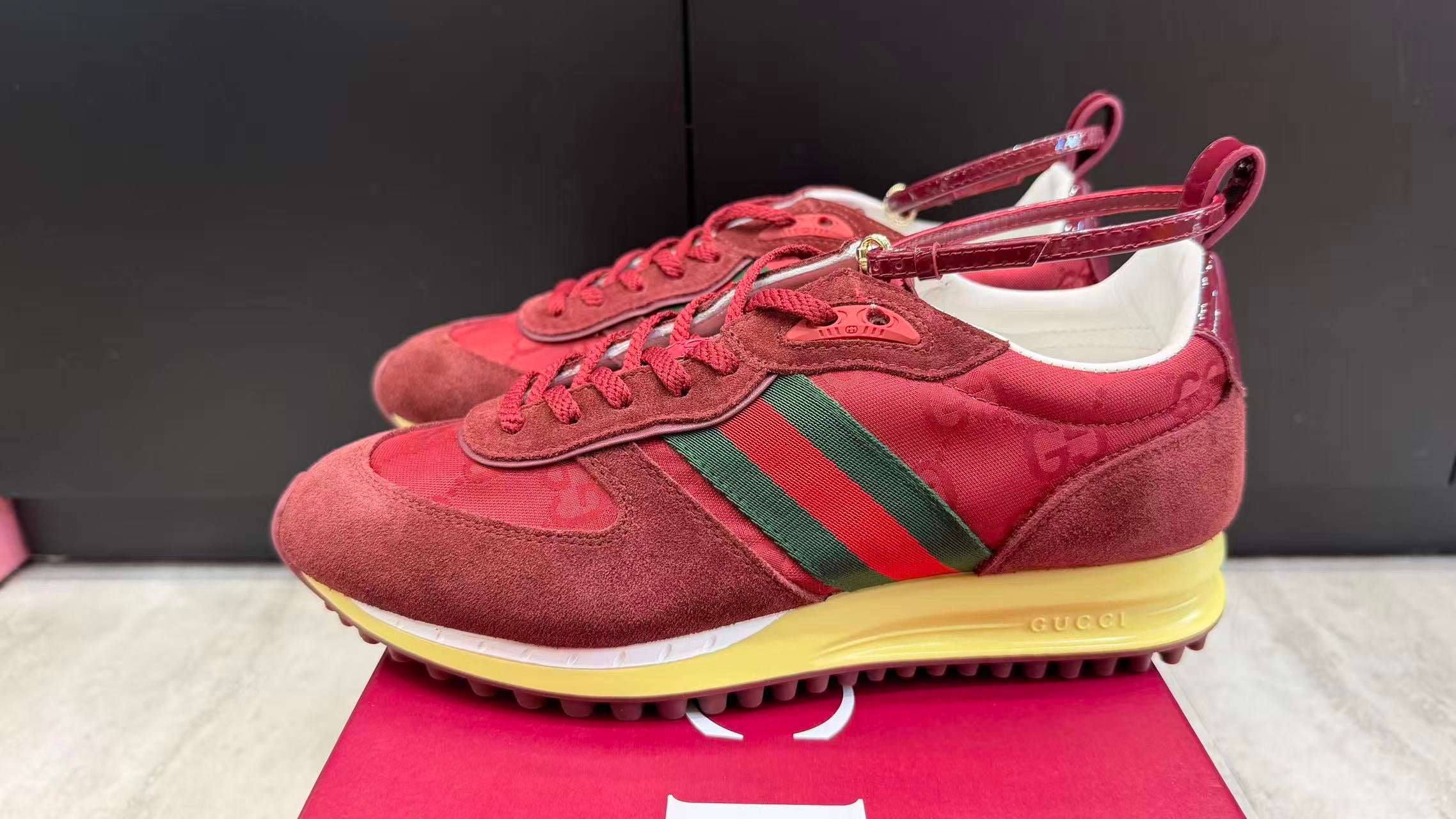 Premium Retro Sneakers – Burgundy Red