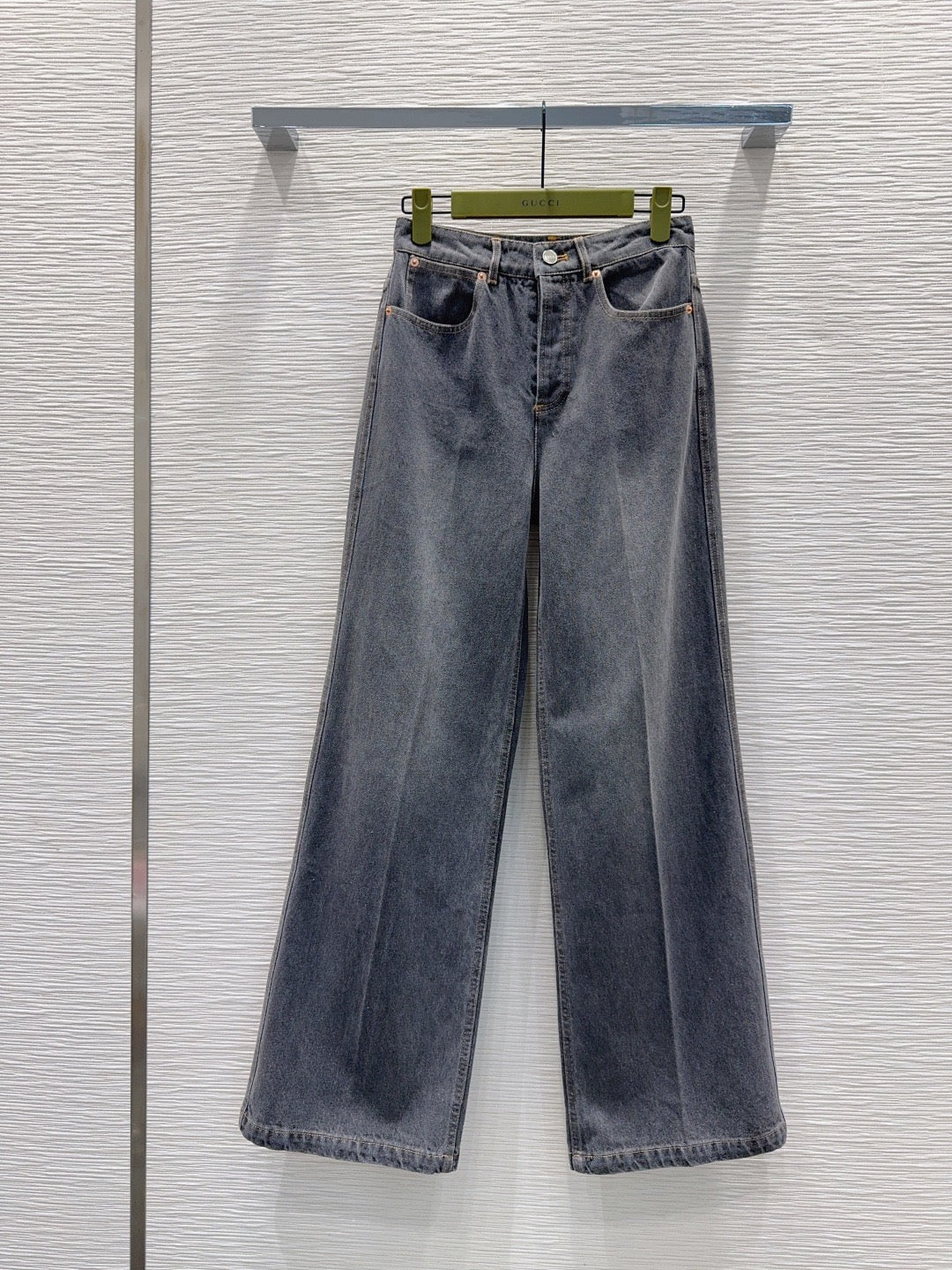 Grey Denim Set – Jacket & Straight-Leg Jeans