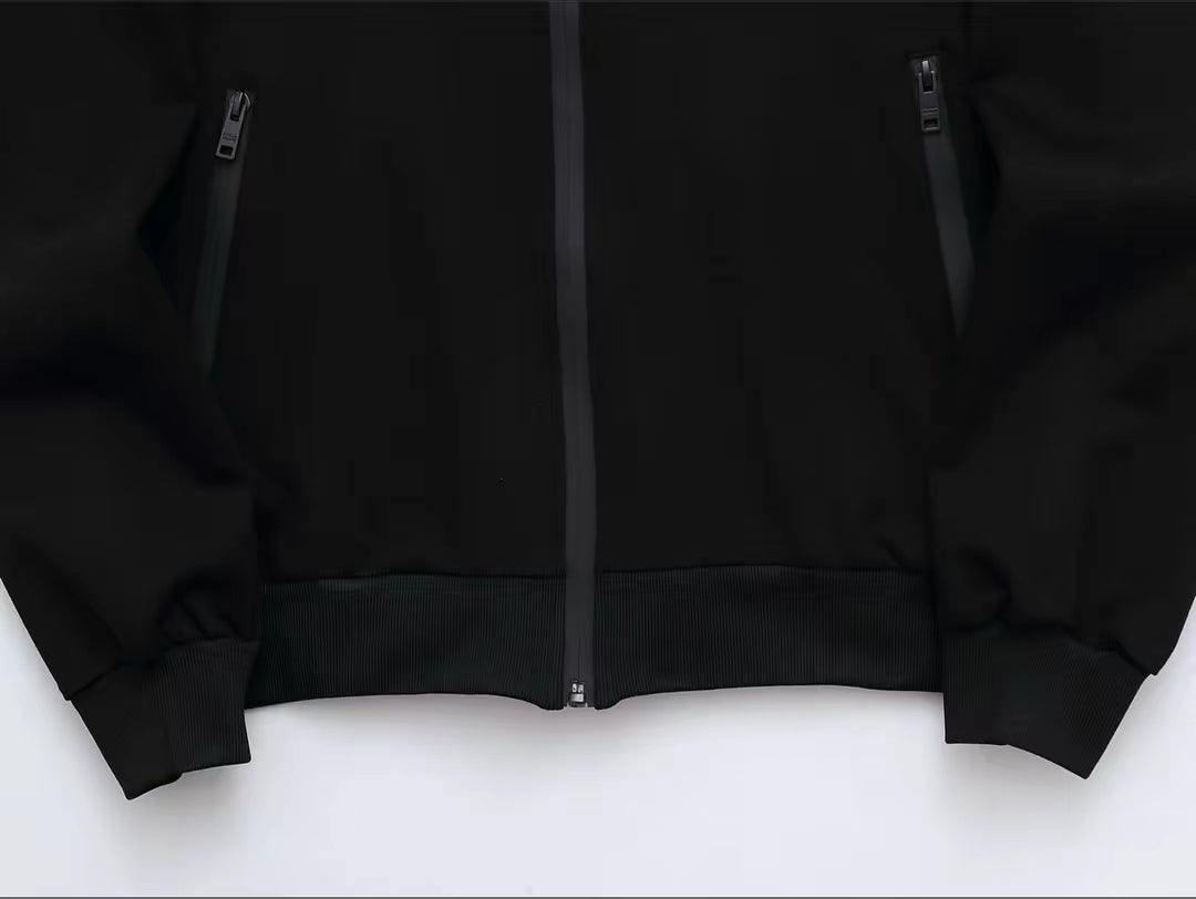 Men’s Black Premium Tracksuit – Slim Fit Zip Jacket & Joggers