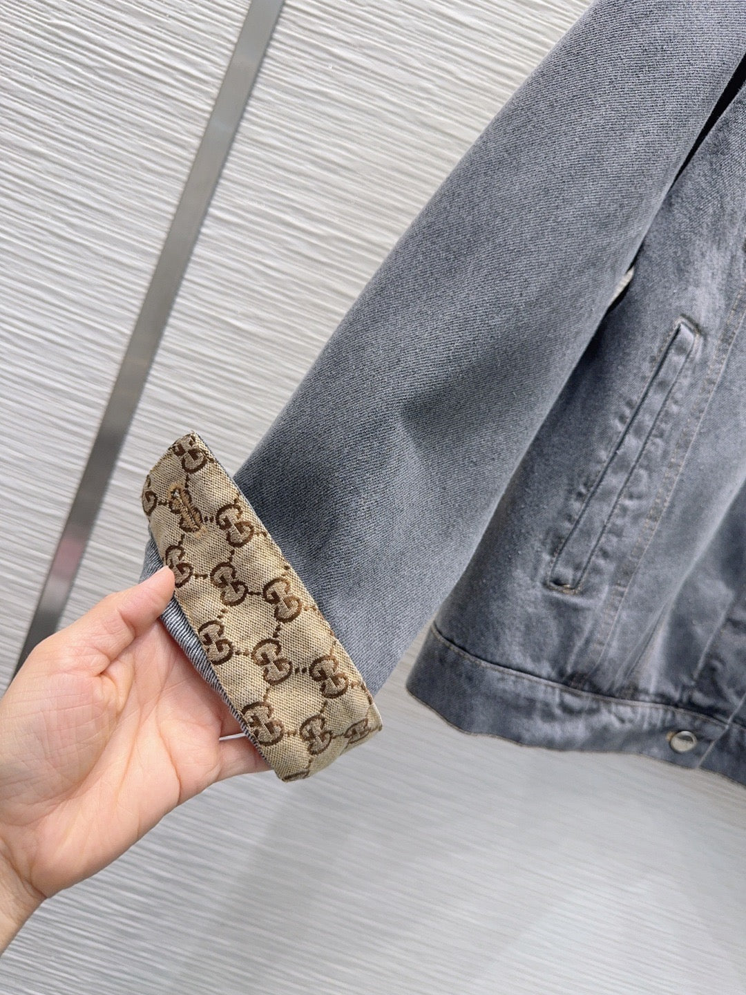 Grey Denim Set – Jacket & Straight-Leg Jeans