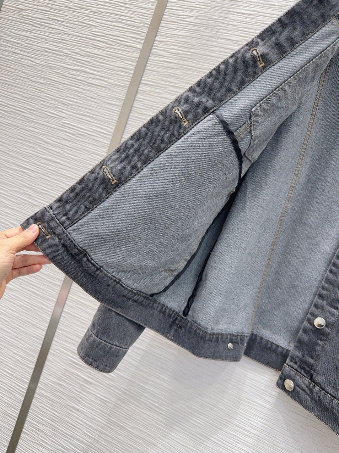Grey Denim Set – Jacket & Straight-Leg Jeans
