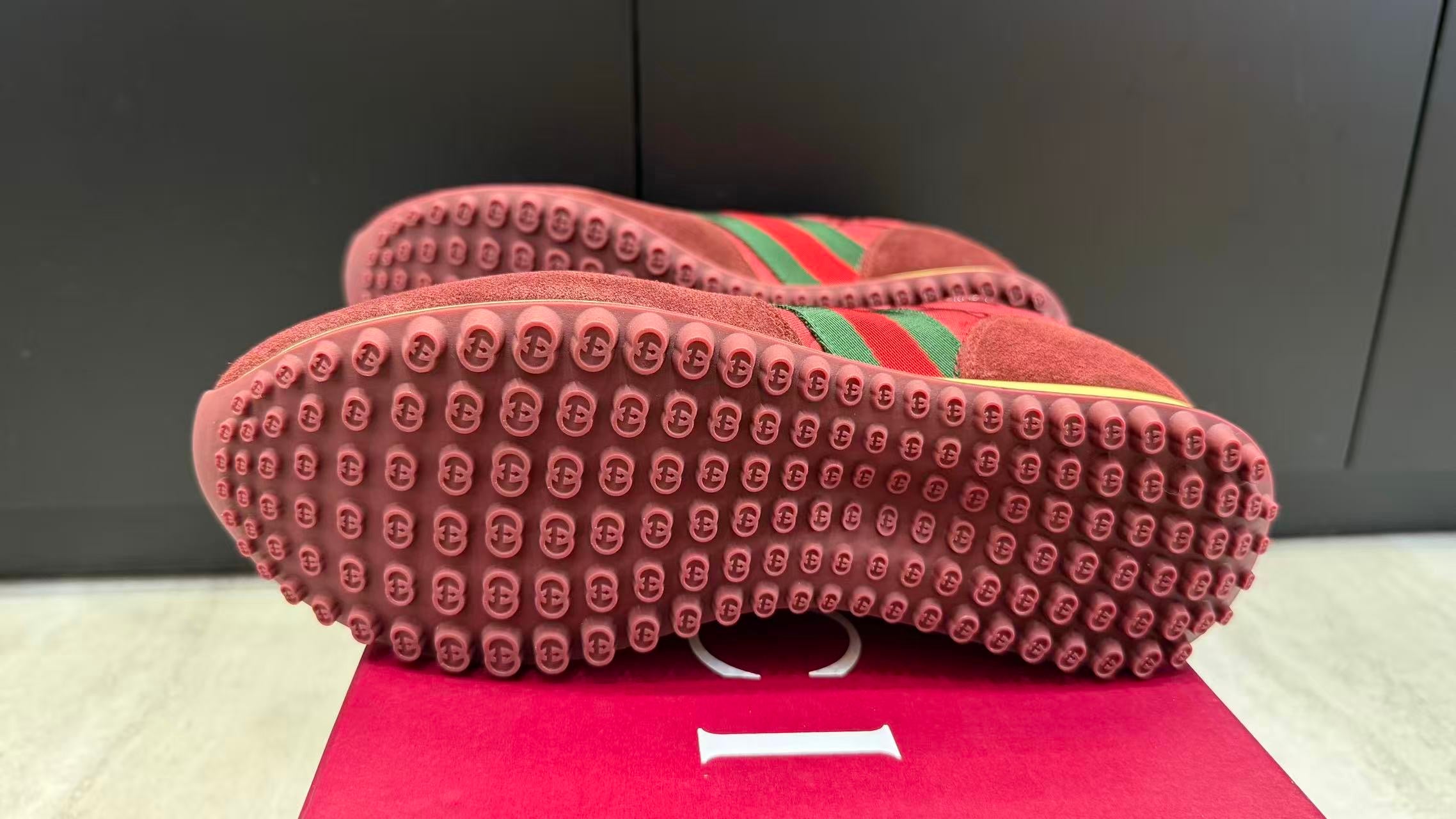 Premium Retro Sneakers – Burgundy Red