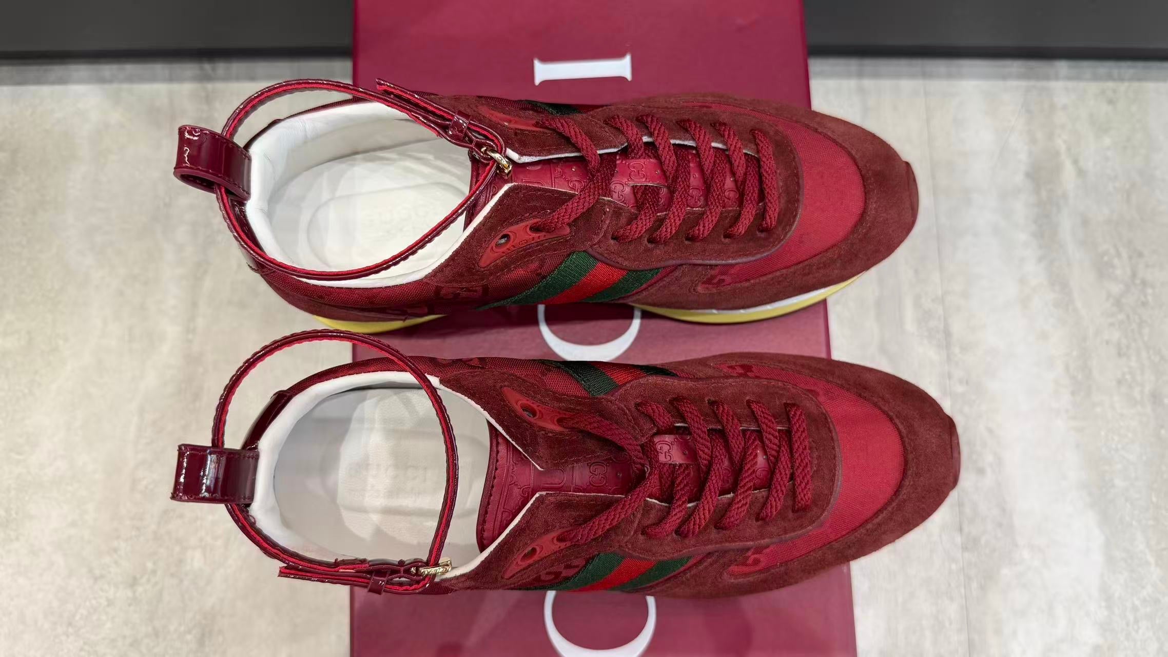 Premium Retro Sneakers – Burgundy Red