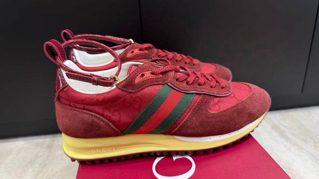 Premium Retro Sneakers – Burgundy Red