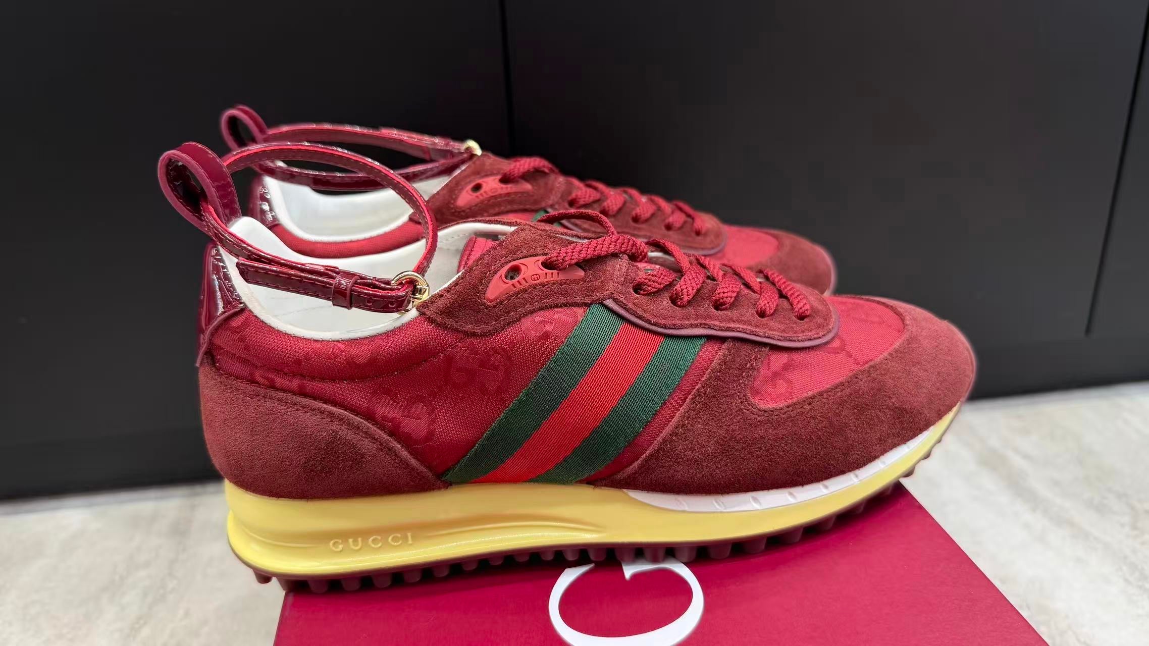 Premium Retro Sneakers – Burgundy Red
