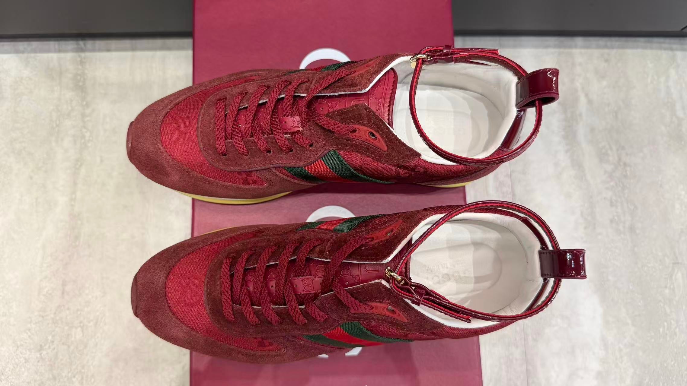 Premium Retro Sneakers – Burgundy Red