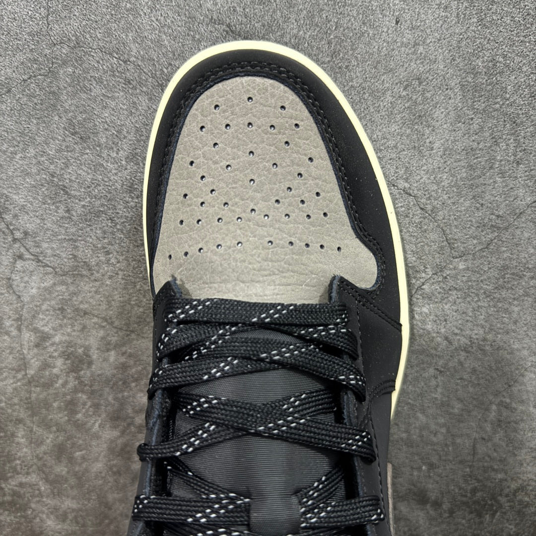 High-Top Premium Leather Sneakers – Black & Grey