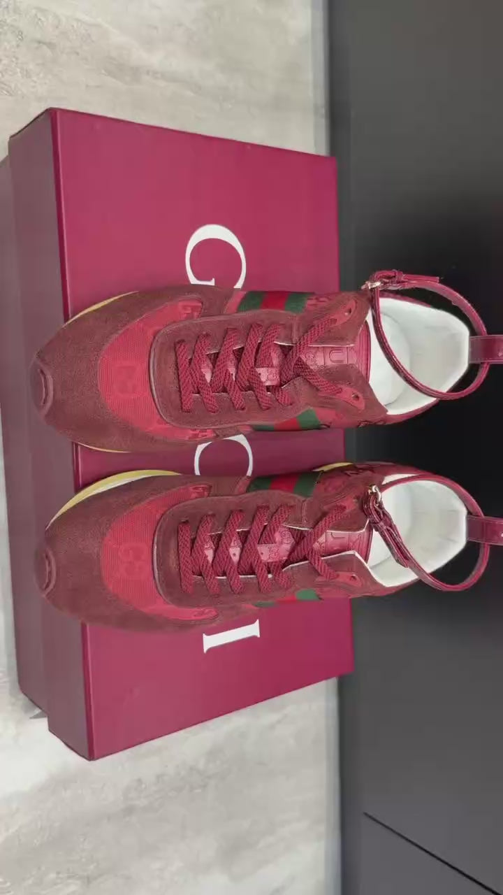 Premium Retro Sneakers – Burgundy Red